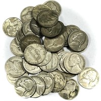 Roll of 1943 35% Silver Wartime Jefferson Nickel