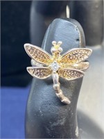 Sterling silver ring size 5.75 dragonfly
