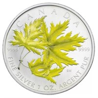 2006 $5 Coloured Maple Leaf: Silver Maple - Pure S