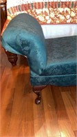 Upholstered Bench With Queen Anne Style Legs,
