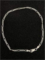 Vintage Italian Silver 925 Figaro Link Bracelet