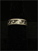 Vintage Silver 925 Wave Ring Size 7.5