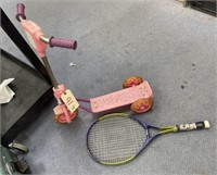 Child's Scooter 16"L & Wilson Racquetball Racquet