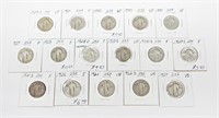16 STANDING LIBERTY QUARTERS - 1918-S to 1930