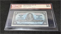 1937 Canadian 5 Dollar Bill BCS Graded Very Fine 3