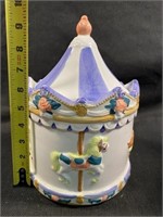 Vintage Carousal Cookie Jar 10.25" T x 7" Diameter