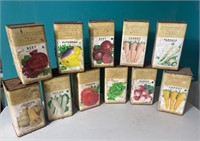 11 Vintage Metal Garden Seed Boxes 6.5 in