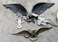 Cast eagle wall Hangings (black one is plastic)