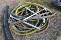 Lot of 2" & 2 1/2" hose, gate valves