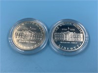 2 1992 Whitehouse silver dollars D & W