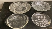 Crystal Cut Glass Platter Bowls Plate Largest