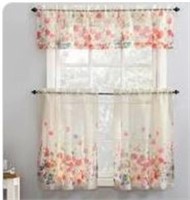 Baber Floral Tailored Kitchen Curtain In Poppy