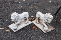 Pair of Resin Lion Statues