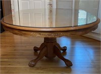 Solid Oak Hand Carved Dining Table