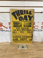 Vintage early Cardboard Thrill Day Tin Lizzie 100