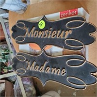 MADAME AND MONSIEUR (HEAVY ) SIGNS