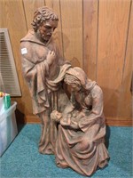 Mary and Joseph w baby Jesus approx 37in H