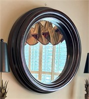 Large Round Mirror in Breakfast Room