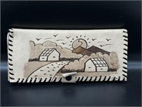 Vintage El Salvador Hand Tooled Leather Wallet
