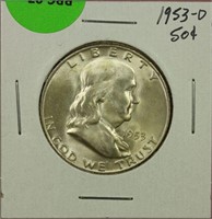 1953-D Franklin Half Dollar UNC
