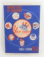 1951 Yankee Program & Score Card - 1 Page Torn,