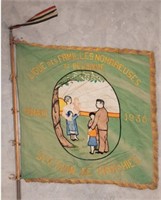 1936 Embroidered Silk Belgium Flag