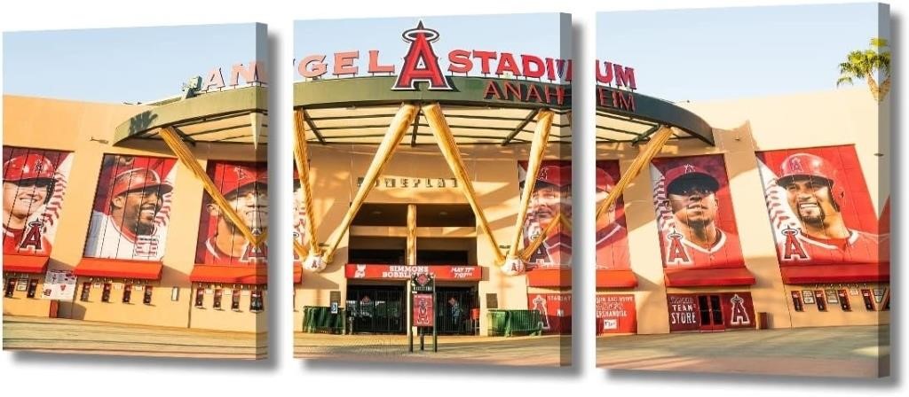 3Pk USA Baseball Field Angels Stadium Wall Art Set