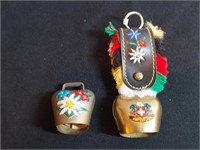 2pc Brass Bells Switzerland Souvenirs