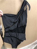 Small One Shoulder Black Bathing Suit