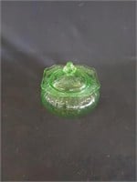 Vtg Adam Green Candy Jar or Vanity Jar/Lid