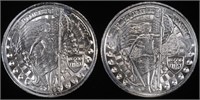 (2) 1 OZ .999 SILVER UNITY ROUNDS