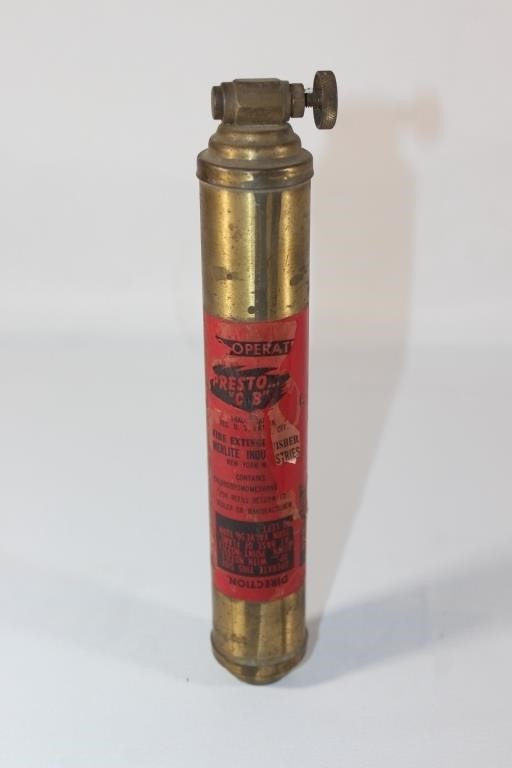 Vintage Presto CB Fire Extinguisher Brass