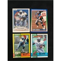 4 Vintage Barry Sanders Cards With Rc