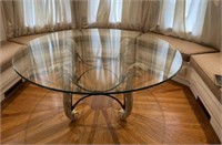 Large Round Glass Top Center Table