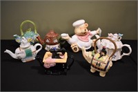 Lot of 7 Decorative Teapots