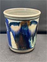 Signed pottery vase