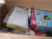 LARGE BOX ASSORTED CRAFT, STATIONARY, OTHER ITEMS