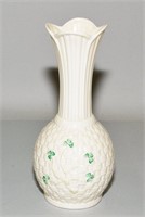 BELLEEK IRELAND SIGNED PORCELAIN VASE, SHAMROCK