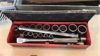 WILLIAMS 1/2 INCH DRIVE SOCKET SET, RATCHES ETC