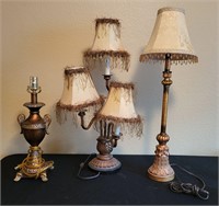 Lot of 3 Lamps Multi Tier