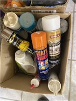 2 boxes of cleaning and household supplies