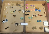 2 FLAT BOXES OF COSTUME JEWELRY EARRINGS