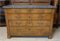 Louis Philippe Marble Top Walnut Commode.