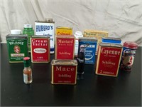 Assortment Of Vintage Spice Tins