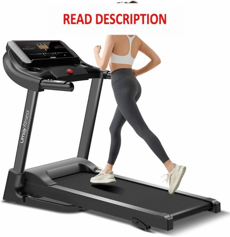 $320 UMAY Folding, Incline Treadmill 8.7 MPH Black