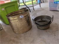 Brass basket and planter