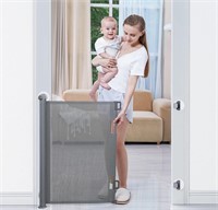 $60 33x55” Punch-Free Retractable Baby Gate