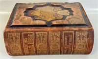 1892 LEATHERBOUND THE PRONOUNCING HOLY BIBLE - WOW