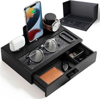 SEALED-Wood Phone Dock & Nightstand Organizer