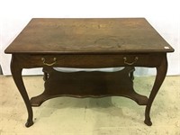 Antique One Drawer Library Table w/ Lower